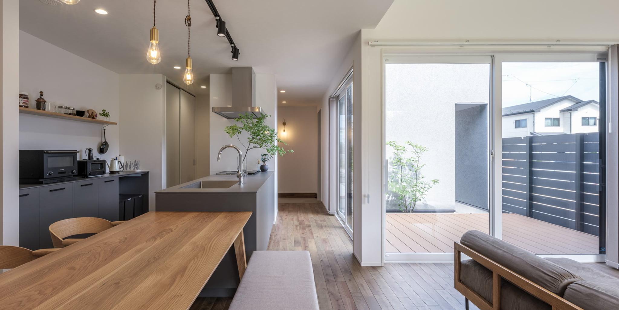 中庭のあるお家の写真
